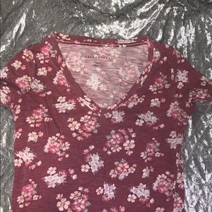 maroon floral top